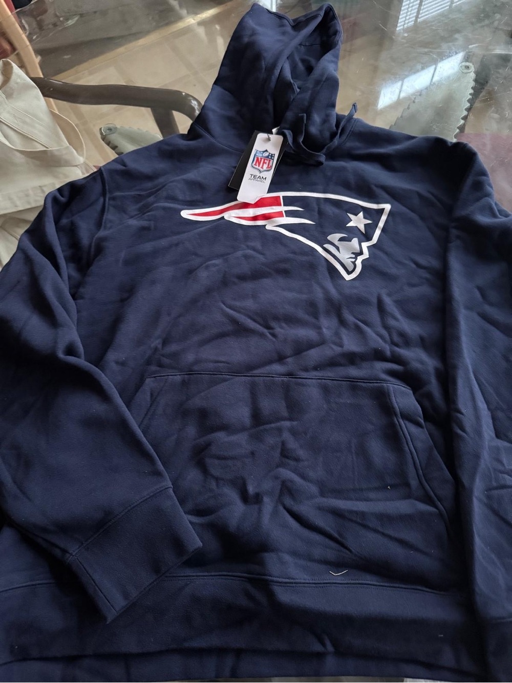 NFL New England Patriots Navy Crewneck Sweatshirt with Logo
